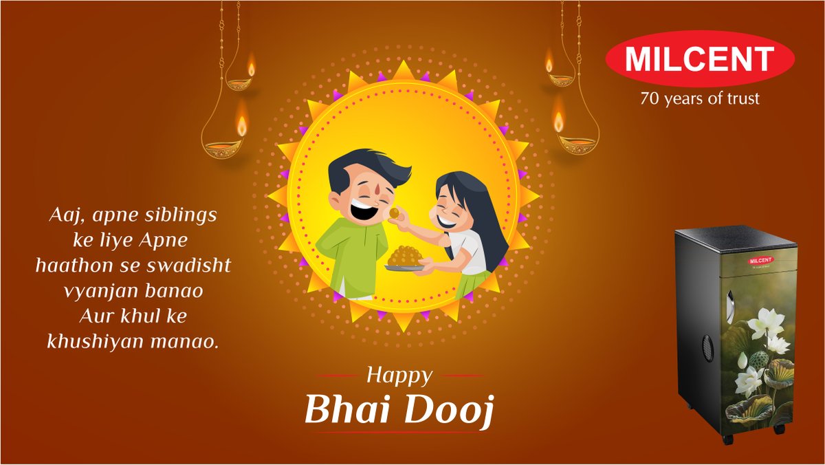 milcent_india's tweet image. On this Bhai Dooj, prepare your sibling’s
favourite dishes from different kinds of fresh and
hygienic flour ground in a Milcent Domestic Flour Mill.
#Milcent #DomesticFlourMill #HappyBhaiDooj
#SiblingsLove #FavouriteDishes #HygienicFlour