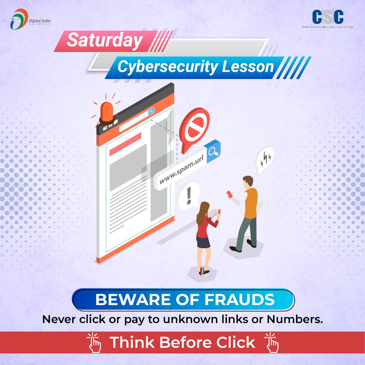 CSCegov_'s tweet photo. Saturday Cybersecurity Lesson...
RBI never asks its #consumers for any personal details such as bank details or #OTP and never send any message or email to disconnect the #power.
#CSC #DigitalIndia #RuralEmpowerment #SaturdayCybersecurityLesson #SaturdayVibes https://t.co/ewBfFclahm