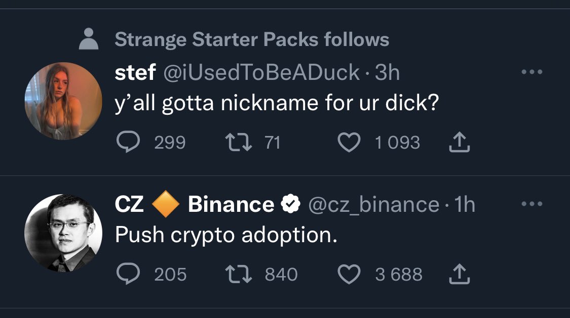1notbored's tweet photo. @cz_binance 😂😂😂 https://t.co/8ftpZFW1Ds