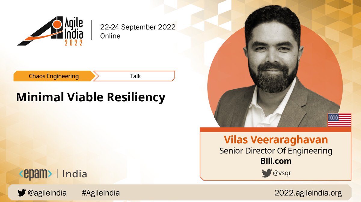 agileindia's tweet photo. [VIDEO] "Minimal Viable Resiliency &amp; Production Readiness - Invest Iteratively in Reliability &amp; Observability" by @vsqr at #AgileIndia 2022.
https://t.co/piCMyd2ry4

#InvestmentModels #ProductionReadiness #Resliency #ChaosEngineering https://t.co/CNlNtOf1WC