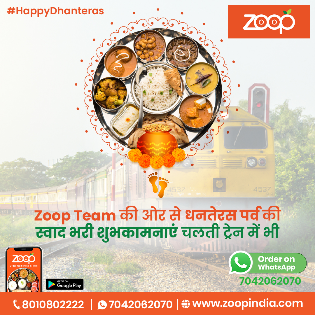 Zoop_Food's tweet photo. May Almighty bless you with opulence and prosperity
Have a blessed #Dhanteras with your family and friends
Visit us at https://t.co/QxC5kHIlPH
#HappyDhanteras #ShubhLabh #zoop #zoopfood #foodontrain #foodintrain https://t.co/ifTIcshoUd
