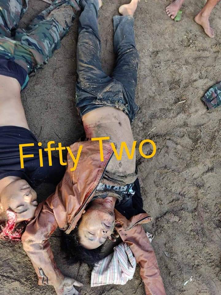 ယင်းမာပင်မြို့နယ် ရွှေလှံကျေးရွှာမှာစစ်ကောင်စီကဝင်ရောက်စီးနင်းပြီး  PDF ၁၀ ဦးကို ရက်ရက်စက်စက် ဖမ်းဆီး သတ် ဖြတ် လို့ ကျဆုံးသွားတဲ့ သူရဲကောင်းတွေ၏ ရုပ်အလောင်းများ😭😭😭
#WhatsHappeningInMyanmar
