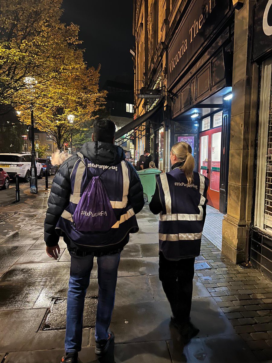CMBC_CPT's tweet photo. We’ve had a great night out in #Halifax on our #HxPurpleFlag night of action. Thank you to all the venues in the night time economy and thanks to all the people that came to say Hello! @WYP_Halifax @YatesHalifax https://t.co/tQYztmtUbm