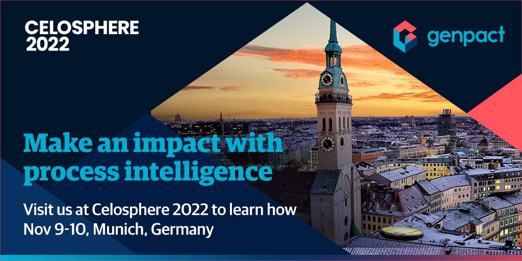 Want to revolutionize your organization’s processes? Join us at the Celonis #Celosphere in Munich, Germany on Nov 9-10, 2022 &amp; discover how #Genpact + Celonis can accelerate your digital transformation  Register: ow.ly/b9uO1049fhO
