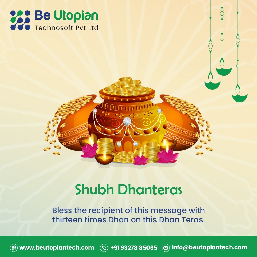 BeUtopianTech's tweet photo. May the Goddess of wealth shower her blessings on you, enriching your life with prosperity and happiness. Shubh Dhanteras !! 

#diwali #india #dhanteras #festival #happydhanteras #happydiwali #DhanterasCelebration  #indianfestival #celebrations #love #wms #warehousing https://t.co/B8jFDQIhuW
