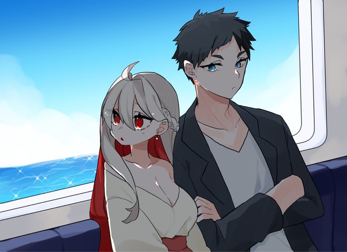 電車で水族館デートに行くなるまひ…🚃 