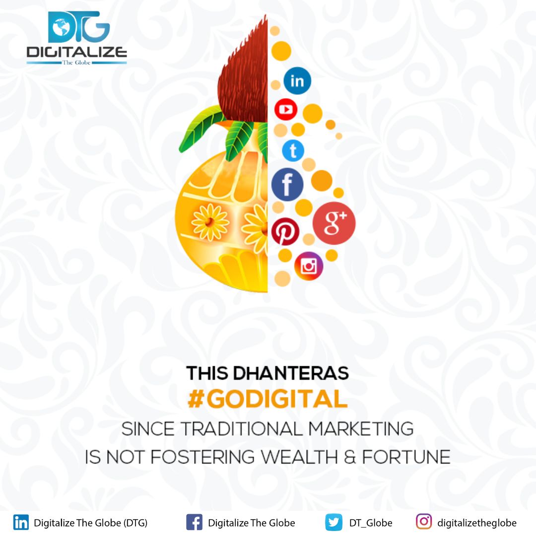 DT_Globe's tweet photo. It's right time to discard Traditional Marketing and #GoDigital for Wealth and Fortune. 

Happy Dhanteras...!!!

#HappyDhanteras2022 #dhanteras2022 #Dhantrayodashi #digitalizetheglobe #dtg https://t.co/UiaiMlLHfT