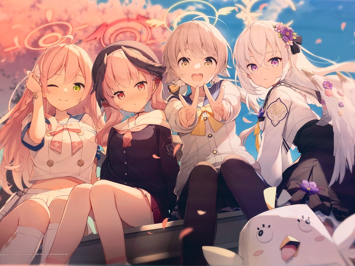 白洲アズサ(ブルアカ) ,阿慈谷ヒフミ(ブルアカ) ,下江コハル(ブルアカ) 「」|にゃっぴーのイラスト