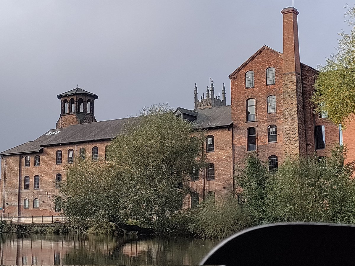 This photo was taken from the back of #Outram yesterday. Historically, the river and the @derby_canal were essential to the Silk Mill's success as they provided power and transport. We are using the river once again as a zero emission way to travel and wind down at the weekend!