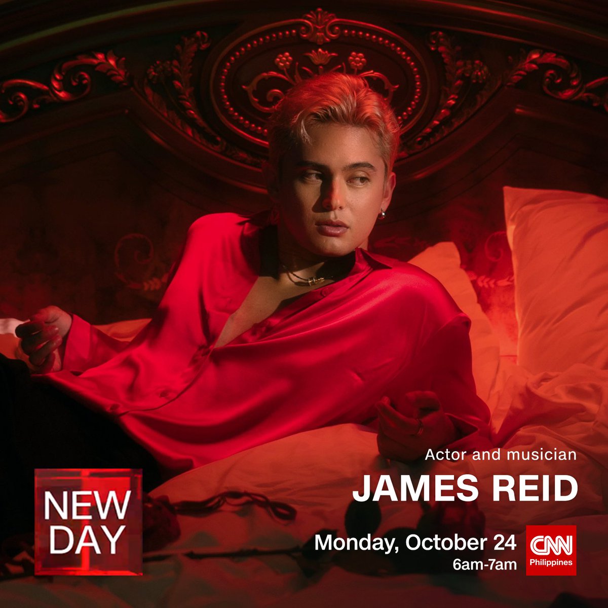 newswatchplusph's tweet photo. Listen to actor and musician James Reid pour his heart out in his latest album “lovescene.” 

James tells us more on #NewDay, Oct. 24, 6am. https://t.co/ciD7ahR0n3