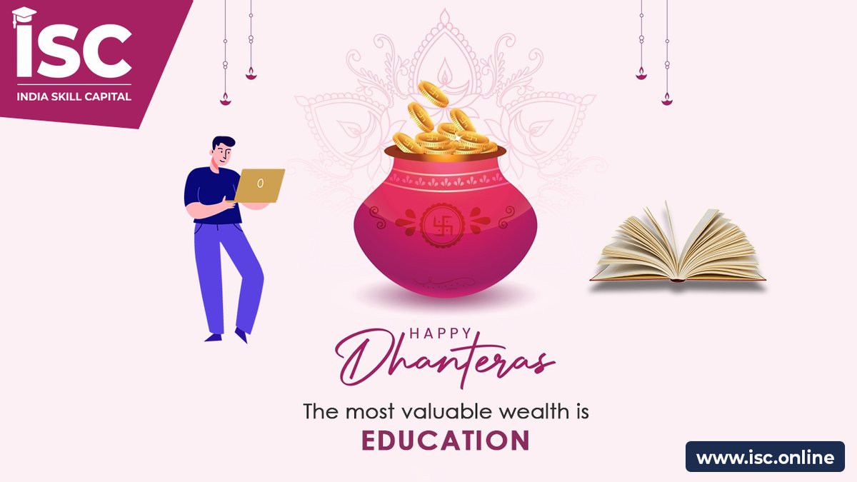 IndSkillCapital's tweet photo. #Dhanteras is the most auspicious day to start something new!

This year, make your dreams a reality by starting an online education course with India Skill Capital. 

Sign up today https://t.co/dxhChFYZ2w and get started on the path to success! https://t.co/SLyD9lpCkN