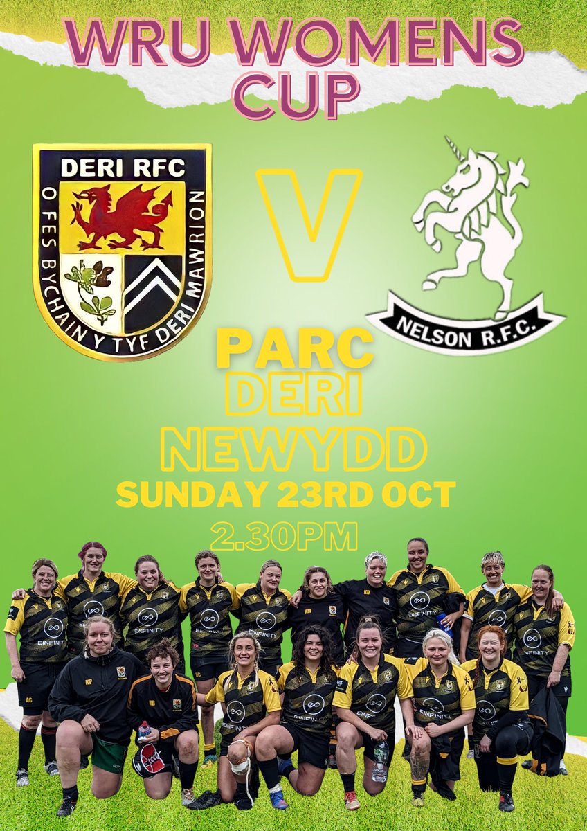 Home tomorrow in the <a href="/WelshRugbyUnion/">Welsh Rugby Union 🏴󠁧󠁢󠁷󠁬󠁳󠁿</a> cup against neighbours <a href="/NelsonBelles/">Nelson RFC Belles 🦄</a> always a great game. Come show your support for Diamonds 🖤💛🖤💛🖤