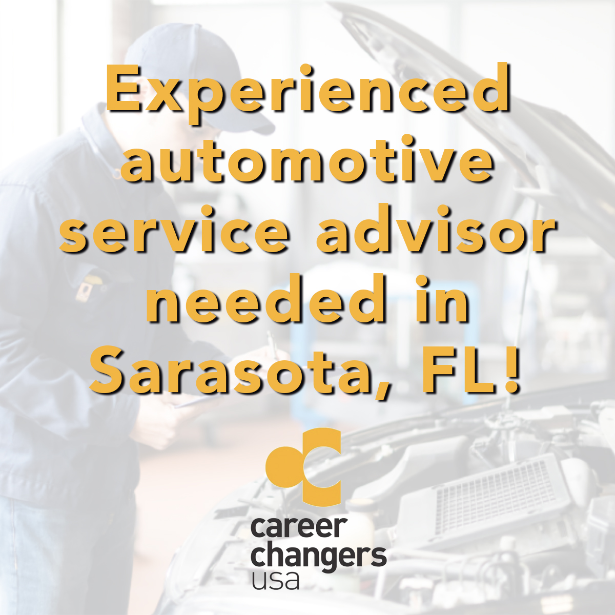 ccusa_larry's tweet photo. We are looking for an experienced #autoserviceadvisor in #SarasotaFL! Must have dealer experience. Generous pay plan which includes bonuses, full health benefits, 401k and paid vacations.#Veterans are encouraged to apply. We are an EOE. Call Larry J. Feldman at (866)735-7791. https://t.co/b4fPvEOUoL