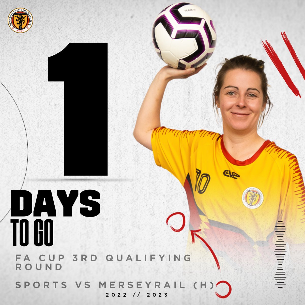 BrigSportsFC's tweet photo. Come help support the Ladies in this massive Women's FA Cup fixture! See you tomorrow! ⚽ 🏆 🇩🇪 #BSFC #UpTheSports #Brighouse #WomensFootball #WomensFACup #OneTownOneCommunity https://t.co/qKo7mdla10