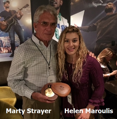 Happy Birthday to Marty Strayer, a Governor’s Associate for the @NWHOF and an All-American for @pennstateWREST Marty is pictured with Olympic gold medalist and three-time world champion @helen_maroulis
