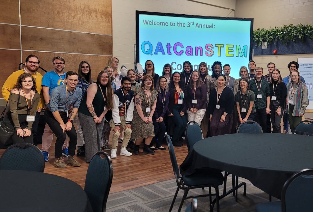 The 3rd Annual QAtCanSTEM Colloquium has come to a close!! Thanks to our incredible lineup of speakers and poster presenters for preparing incredible stories for our generalist audience! 🏳️‍🌈 Look at all these lovely faces!! 🏳️‍🌈