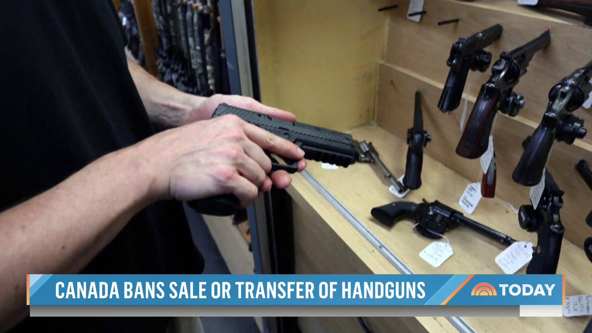 Canada has banned sales, transfers and purchases of handguns nationwide