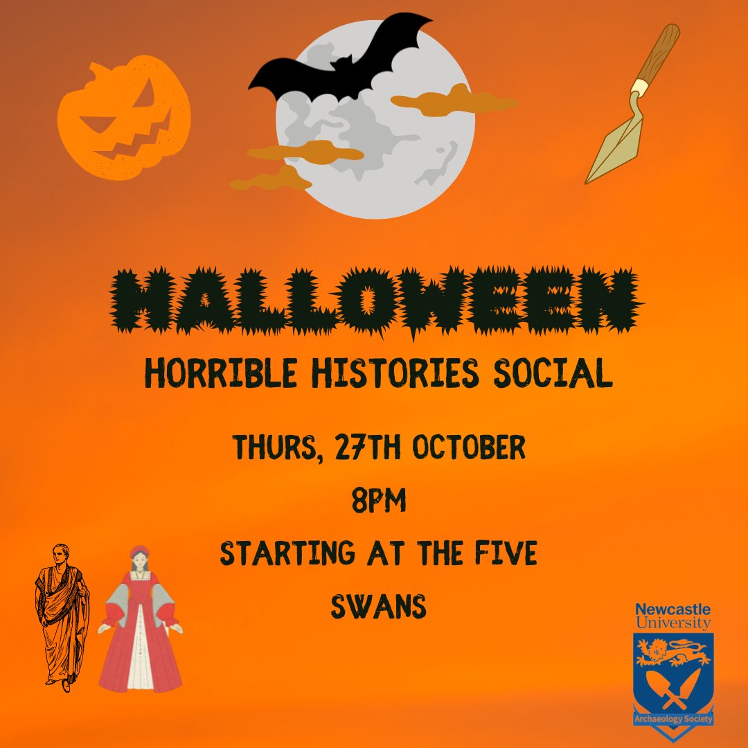 Join us for our Halloween Horrible Histories social on Thursday the 27th of October. 

We'll be meeting at the Five Swans, Wetherspoons at 8pm. Come along for a fun, casual night out.

Feel free to come along dressed up as an historic figure or favourite character.