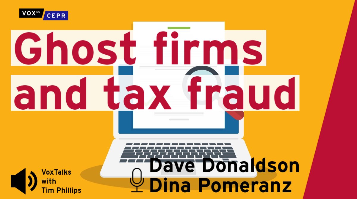 In Ecuador, the government used admin data to recoup lost revenues from ghost firms issuing fake receipts. Dave Donaldson @MITEcon & @DinaPomeranz @econ_uzh tell @timsvengali about this highly effective policy. cepr.org/multimedia/gho…