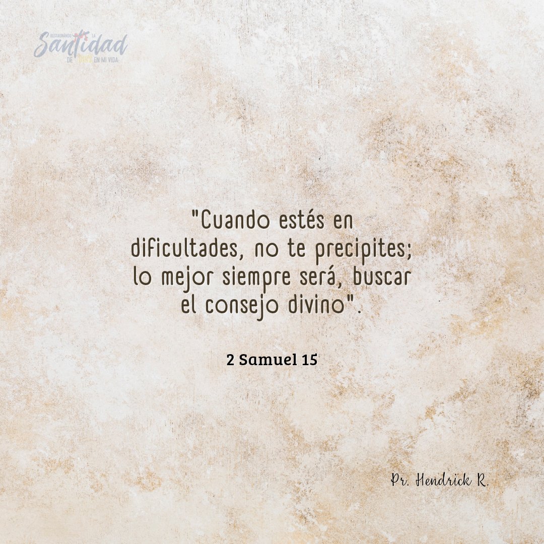 Pr_Hendrick_R_O's tweet photo. ✔️ Por nuestros errores o por celos ajenos, podemos ganar enemigos.
✔️ Cuando estés en peligro, pide consejo a Dios y actúa según su voluntad.
✔️ En en los problemas es cuando conocemos la lealtad sincera de los amigos.
#RpSp #2Samuel15 #PrimeroDios #FielMayordomo https://t.co/fSjdQ54Yfb