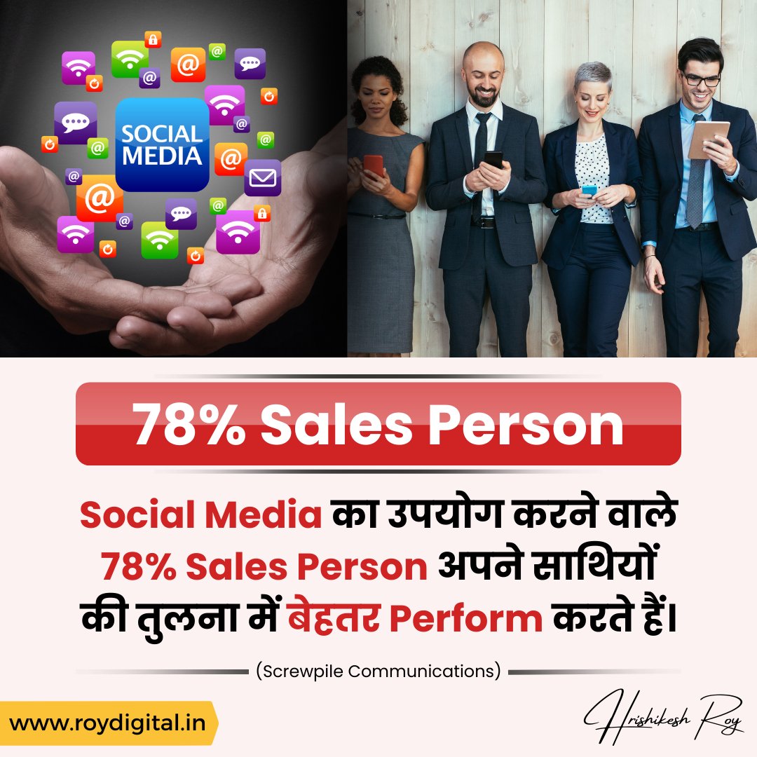 hrishikeshroy3's tweet photo. If you're in sales, then you know that social
media can be a powerful tool to help you close more deals. 

#socialmediamarketing #socialmediamarketingtips
#digitalmarketing
#digitalmarketingstrategy #socialmediamarketingtip
#SocialMediaMarketingServices #hrishikeshroy
#RoyDigital https://t.co/DfIwVrrsGg