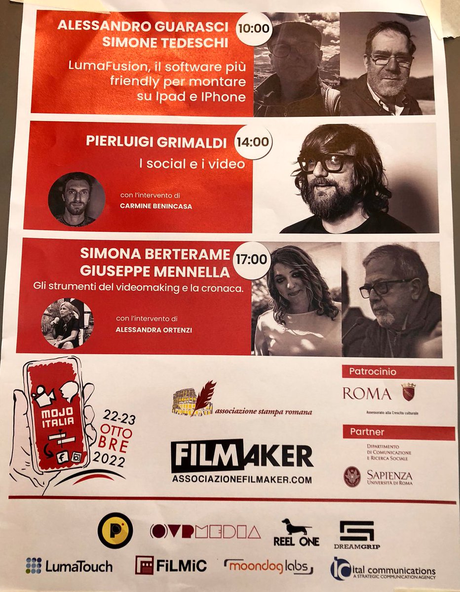 mojoitaly's tweet photo. Pronti per l’incontro “I social e i video” con @pigigrimaldi 💥
Seguite gli aggiornamenti su IG @mojoitalia
#mojofest #mojoitafest https://t.co/Gdsw3YLd7r