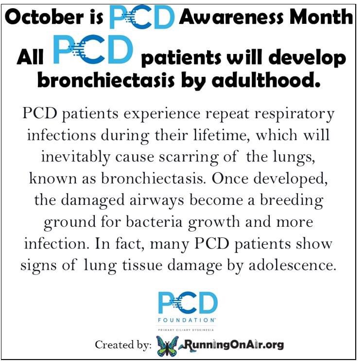RunningOnO2's tweet photo. October is #PCDawareness month & this year we are celebrating the PCD Foundation's 20th year of #cleartheway4pcd . Visit https://t.co/X9feuFlBE0 for ideas. We can't wait to see how you all help 'Clear the Way' for PCD this month!
#cure4pcd #pcdawarenessmonth2022 #pcdfoundation https://t.co/K7UQzPsKY7
