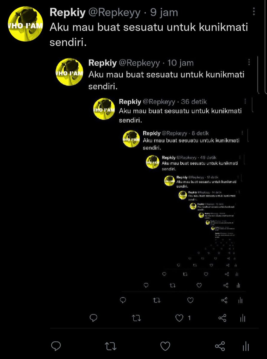 Repkeyy's tweet photo. Aku mau buat sesuatu untuk kunikmati sendiri. https://t.co/2SwdVoCD8E