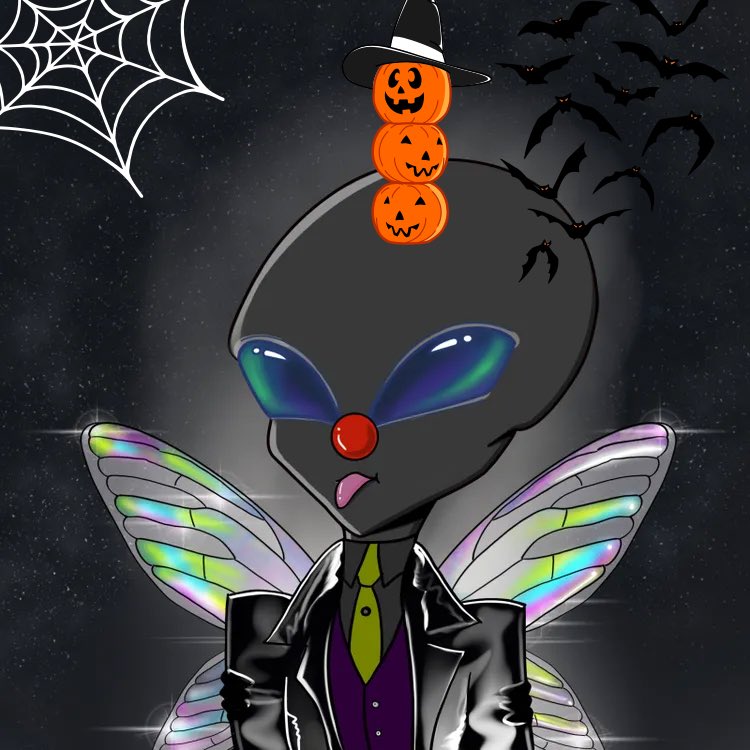 invadersnft's tweet photo. Getting in the #spookyspirit #halloween #nft #aliens #pumpkins #witchhat #ingriddelao #invadersnft #NFTCommunity https://t.co/VOZ295ioZ1