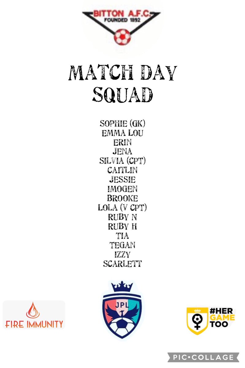 BittonAFC_Girls's tweet photo. Todays squad for our @JPL_WARRIORS match against @GarsingtonElite.
#Bittonaway
#uptheton
#jplwarriors https://t.co/odLf5DZyyU