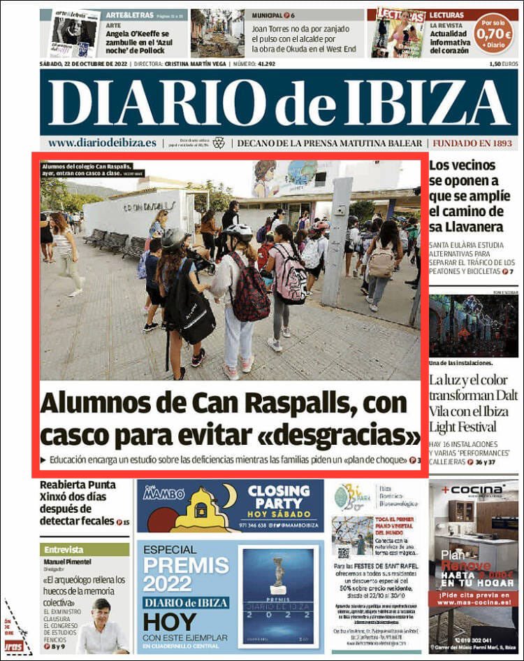 roigtur's tweet photo. 🗞@periodicibiza Al colegio en Ibiza con casco
🗞@Diario_de_ibiza Alumnos de Can Raspalls, con casco para evitar «desgracias»
🥀Sigue el menosprecio del Govern de Agustinet y Armengol con Gelu en Sant Josep. Todo el verano para solucionar un problema y #ResDeRes
#HayQueCambiar https://t.co/b7afVNErwk