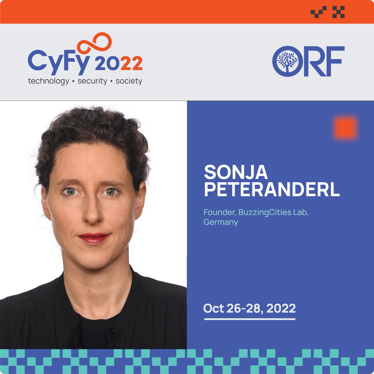 orfgeotech's tweet photo. .@glocalreporting, Founder, @BuzzingCities, Germany will speak at #CyFy2022!  

October 26-28, 2022 | New Delhi

@orfonline @orfgeotech 

Register at 👉🏼 https://t.co/tkPW0SWt4n https://t.co/WPsHzQHZs3