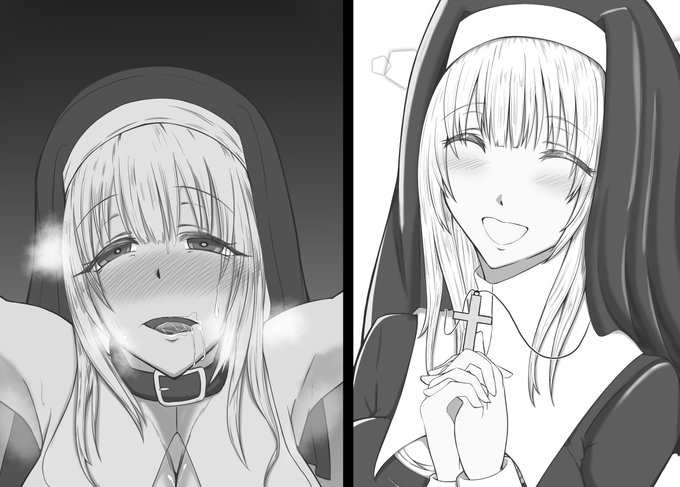 [成人向け閲覧注意/20歳未満閲覧禁止/NSFW]

「シスターで僕の大好きな幼なじみのあの子は夜になると……」

ツリーに本編と差分を載せます。 