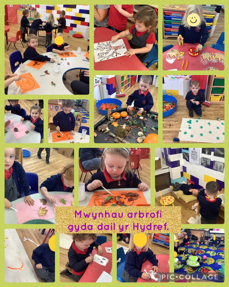 YbeMeithrin's tweet photo. Mae plant y Feithrin wedi joio dysgu’r gân ‘Dail y coed sy’n cwympo i lawr’ a gwneud gwahanol gweithgareddau i gydfynd gyda’r gân. https://t.co/YkTlfNg5Wl