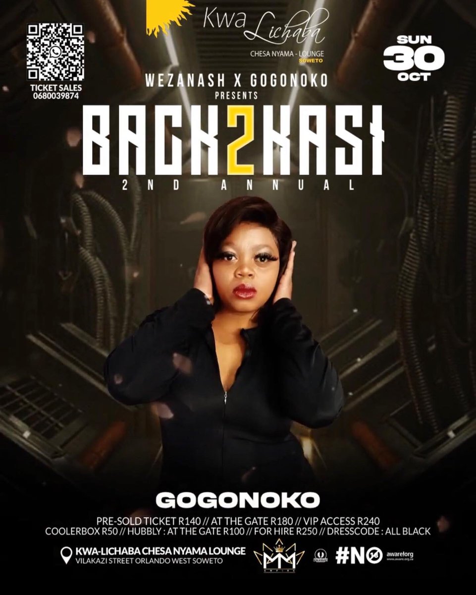 WeAreEvents_ZA's tweet photo. @Gogo_Noko 
Our official host for @back2kasi_ #2ndAnnualBack2Kasi All Black Edition 🏴‍☠️🏴‍☠️🏴‍☠️🏴‍☠️

➖➖➖➖➖➖➖➖➖➖➖
#Comedy #Kimberely #GogoNoko #TikTokSA https://t.co/qj3EeMs1tb