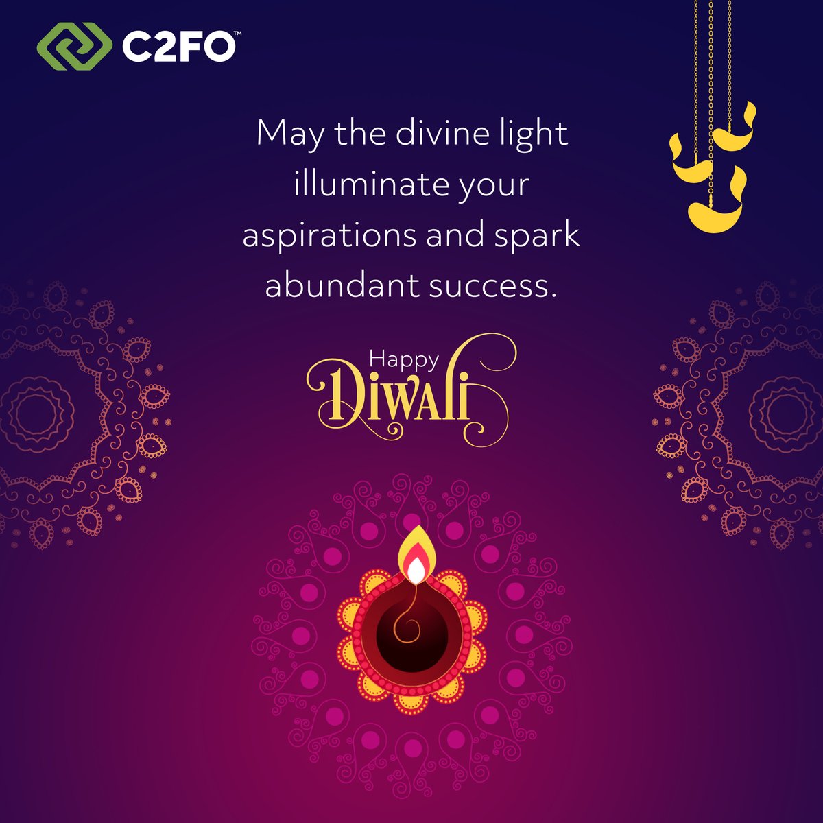 C2FO's tweet photo. As we celebrate the festival of lights, let us hope it brings along new opportunities for us to work together and reach new heights of business success. #C2FO wishes everyone a happy and safe #Diwali. #Diwali2022 #HappyDiwali https://t.co/2TdTvWwmgy