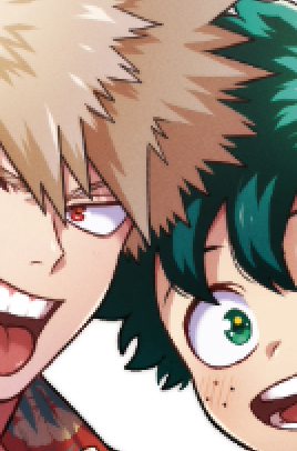 bakugou katsuki ,midoriya izuku multiple boys 2boys red eyes green eyes green hair open mouth male focus  illustration images