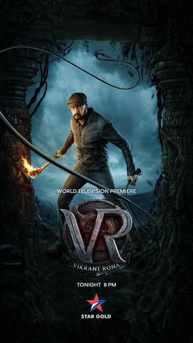 KicchaSudeep's tweet photo. Watch the #WorldTelevisionPremiere in Hindi of #VikrantRona, tonight at 8pm, only on @StarGoldIndia

@Asli_Jacqueline @VikrantRona @anupsbhandari https://t.co/3sNOUZ9PbS
