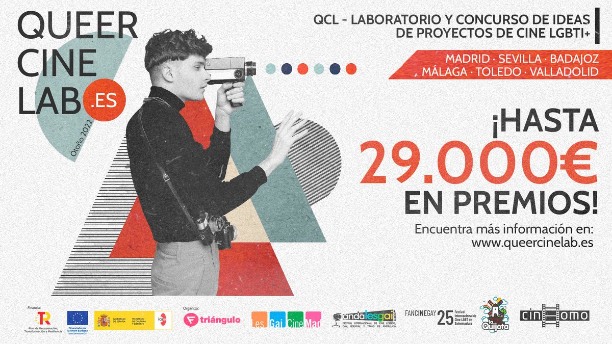 𝗤𝘂𝗲𝗲𝗿𝗖𝗶𝗻𝗲𝗟𝗮𝗯 es un laboratorio y concurso de ideas de proyectos de cine LGBTI+ de 𝘍𝘶𝘯𝘥𝘢𝘤𝘪𝘰́𝘯 𝘛𝘳𝘪𝘢́𝘯𝘨𝘶𝘭𝘰  ¡Hasta 29.000€ en premios!

Encuentra más información en: ⁣queercinelab.es