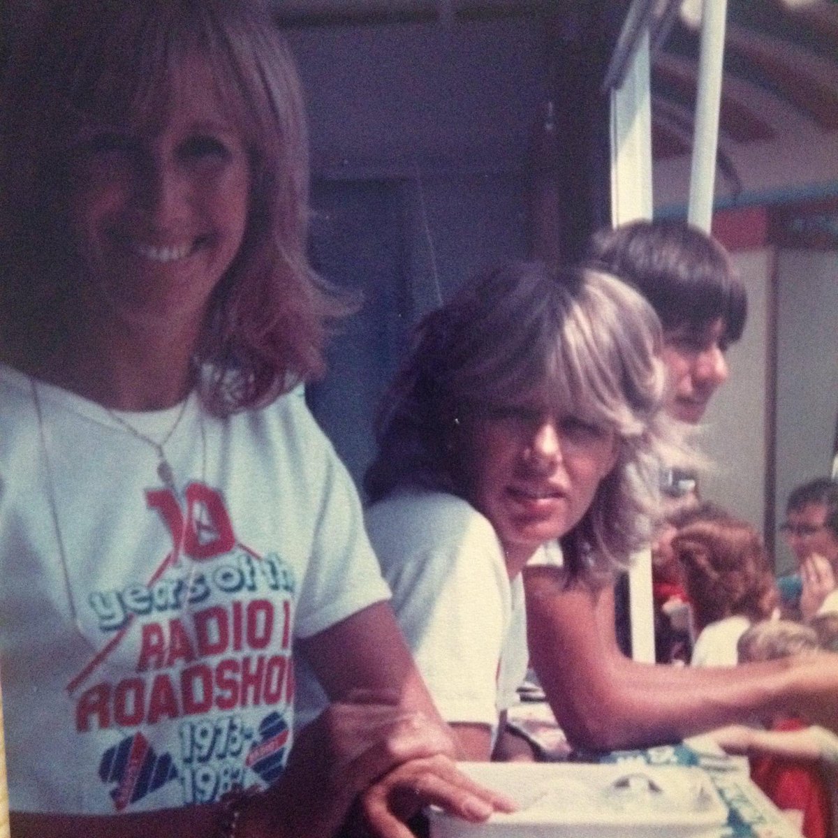 knit1slip1psso's tweet photo. A memory popped up in FB this morning. #Radio1SummerRoadshow 1982! What a blast working with #SmileyMiley and the crew! @bbcradio1live https://t.co/bgvpOH7nsB