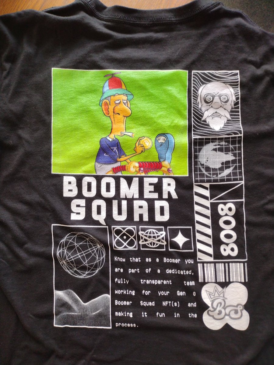 The <a href="/BoomerSquadNFT1/">BoomerSquad & PUUSH</a> hats look so nice! Got my claim in and can't wait to rock it out in public with my #BoomerSquad T-shirt from <a href="/truffle_Meister/">Truffle Meister</a>! ❤️👕🧢🧓
#OKBoomer #TimeToEarn