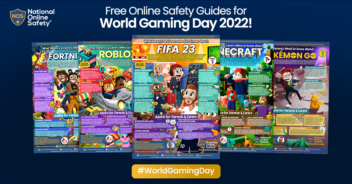 This #WorldGamingDay, level up your online gaming knowledge with our library of FREE #OnlineSafety guides for parents, carers and educators! 🎮 Download, print and share our guides today >> bit.ly/3MKZG58 What's your child's favourite game? Let us know! 👇