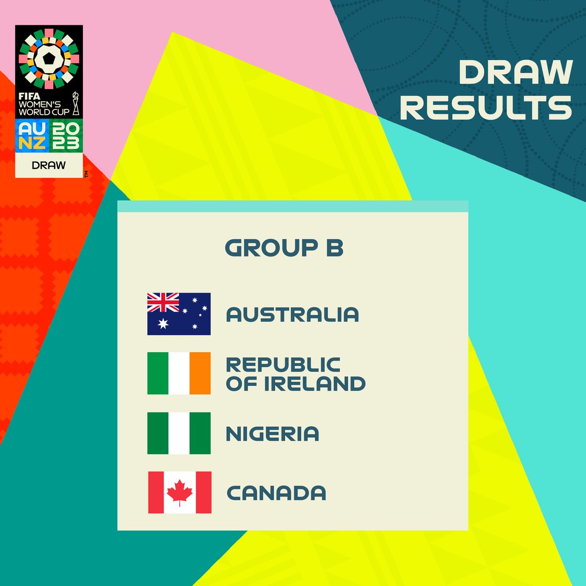 FIFAWWC's tweet photo. Your #FIFAWWC 2023 Group B!

#BeyondGreatness https://t.co/dQJPLcjNFl