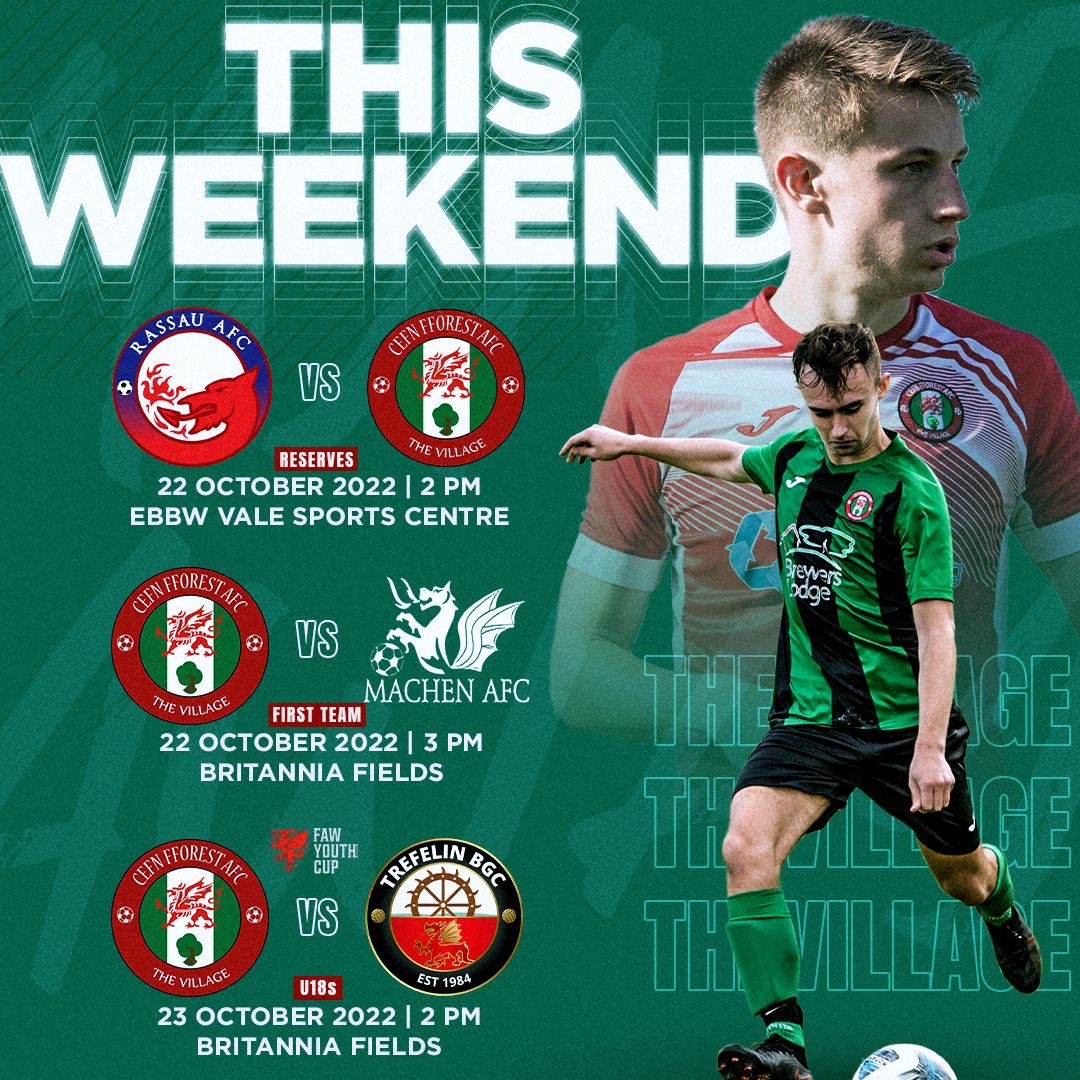 This weekends fixtures. Two senior games today and our under 18s host <a href="/trefelinbgc/">Trefelin BGC</a> in the FAW youth cup tomorrow.

NOTE: the first team fixture vs <a href="/AfcMachen/">Machen AFC</a> is now being played on Blackwood Comprehensive School. NP12 1ER. 

#TheVillage