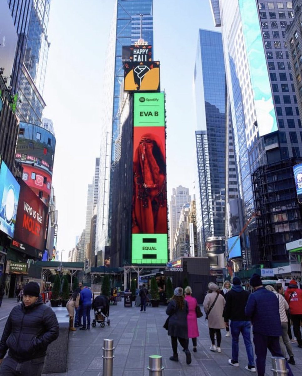 From Lyari to New York Eva B Earns a Spot at Times Square NYC as Equal Pakistan’s Ambassador of the Month

Eva B, the first veiled woman rapper in Pakistan, becomes the latest face to feature on a digital billboard at Times Square NYC. #EvaB #TimesSquare #rapper