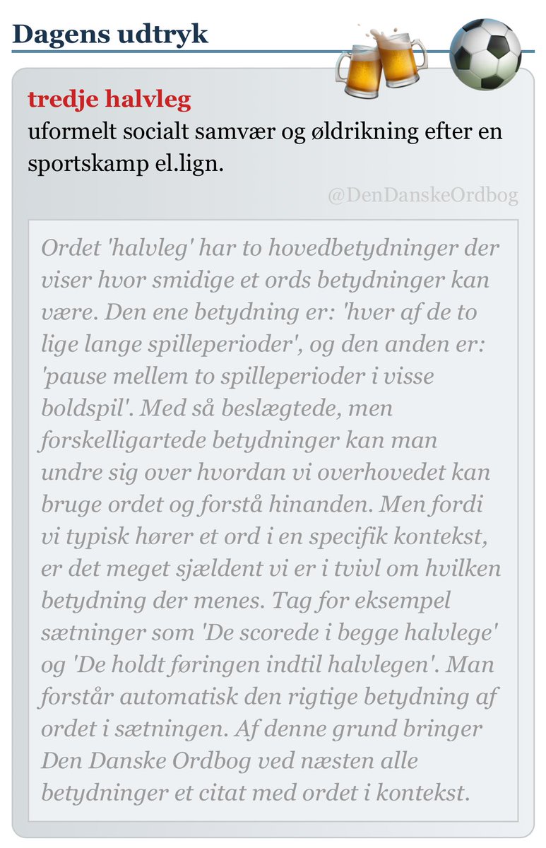 DenDanskeOrdbog's tweet photo. #halvleg #tepause #hygge #betydning #dksport #dksprog #dagensudtryk #dagensord
https://t.co/vnqhv7ckzT https://t.co/qHwtcjENO3