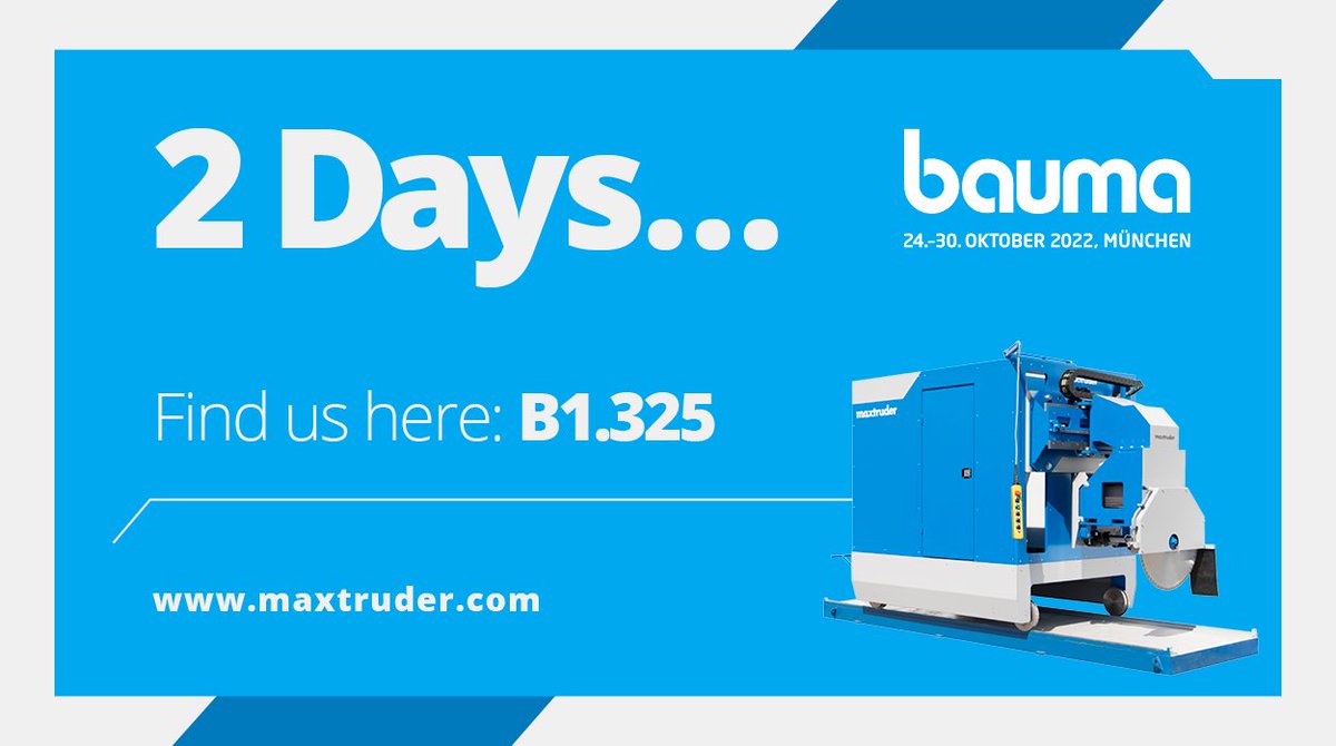 GmbhMax's tweet photo. Only 2 days to go...☺️

Learn more about how you can cut prestressed concrete elements with the most precise and fastest saw blade guide on the market due to intelligent control with our maxcut machine. 🪚💯⚡️

#maxtruder #hollowcore #slabs #munich #bauma2022 https://t.co/6lx8QGIfsp