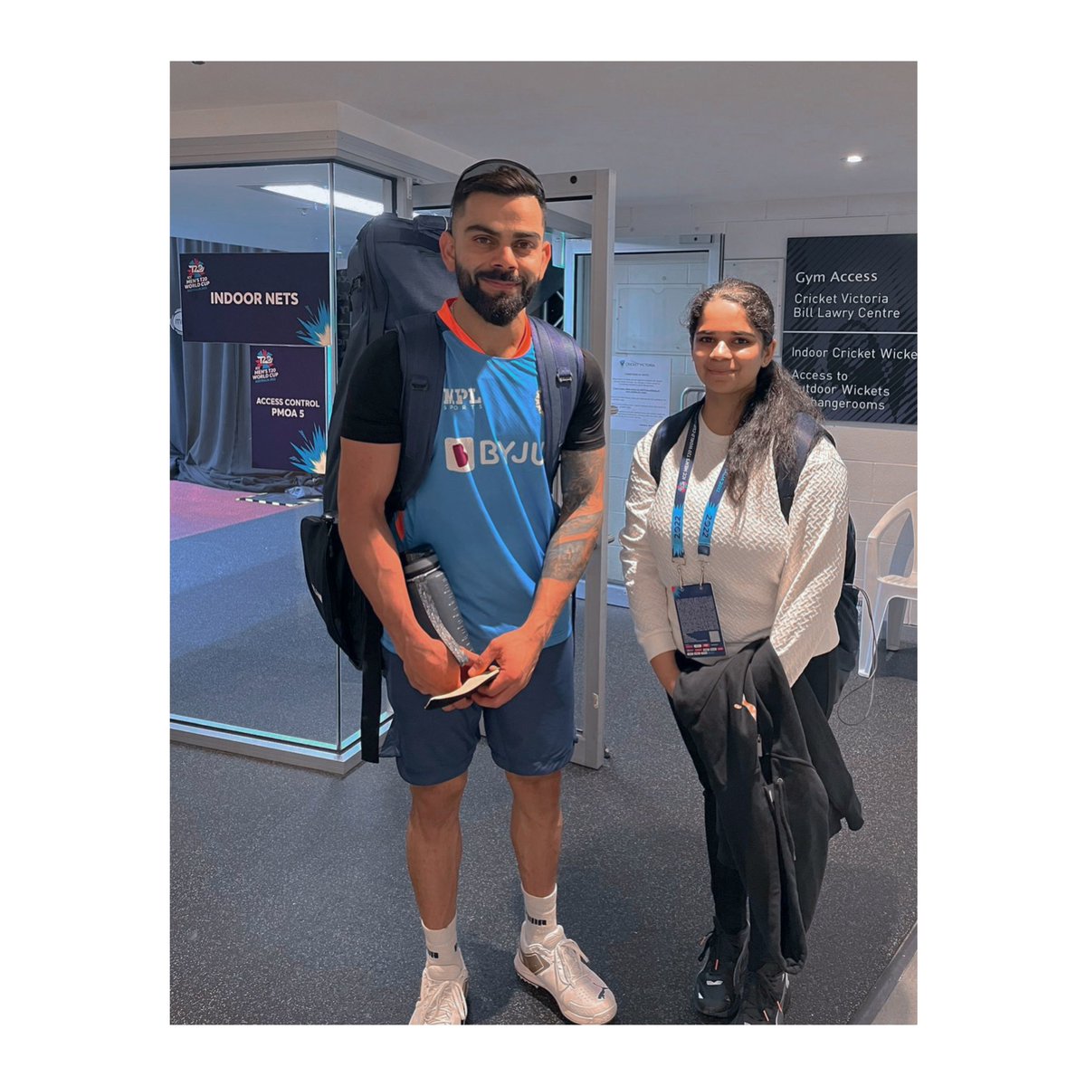 18prajakta's tweet photo. That accred around my neck and the man besides me is what dreams are made of.
It is not often that a writer falls short of words, but this is surely one of them.
#ViratKohli https://t.co/6QNM0LvfqH