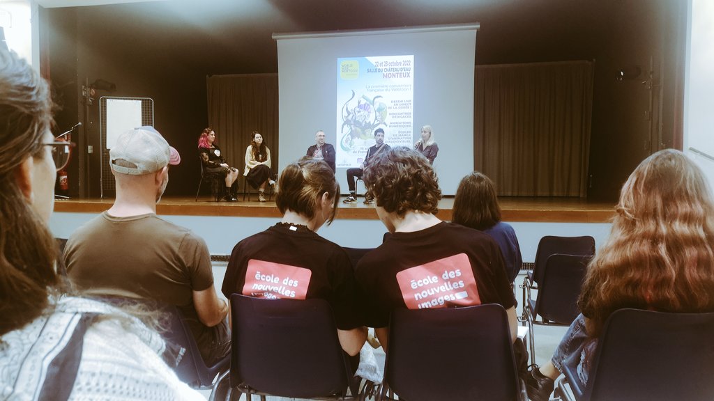 WebtoonFestival's tweet photo. Devenir auteur ? Quel est le mode d'emploi ? 👉 @kotopopi, Thomas Charmont, @HimaageArt, @EilyRial du @WebtoonCafe 🧚‍♀️
#webtoonfestival2022 https://t.co/Yu73N7wbdy