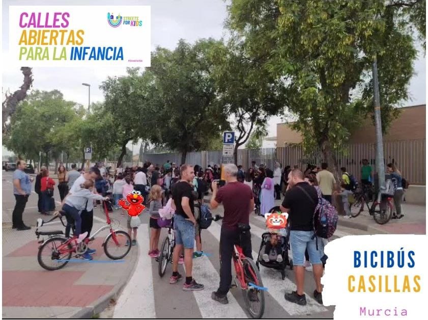BicibusMu's tweet photo. Bicibús en Casillas, El Carmen y Zaraiche. Generando red y una ciudad más amable con vecinos de otros barrios. #StreetsForKids #CallesParaLaInfancia #ElCarmenAbierto https://t.co/rXVbsxb7qU
